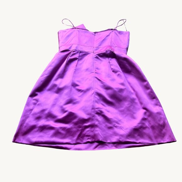 100% Silk Rickie Freeman Teri Jon size 12 Pink Fuchsia Spaghetti Strap Dress - Picture 2 of 16